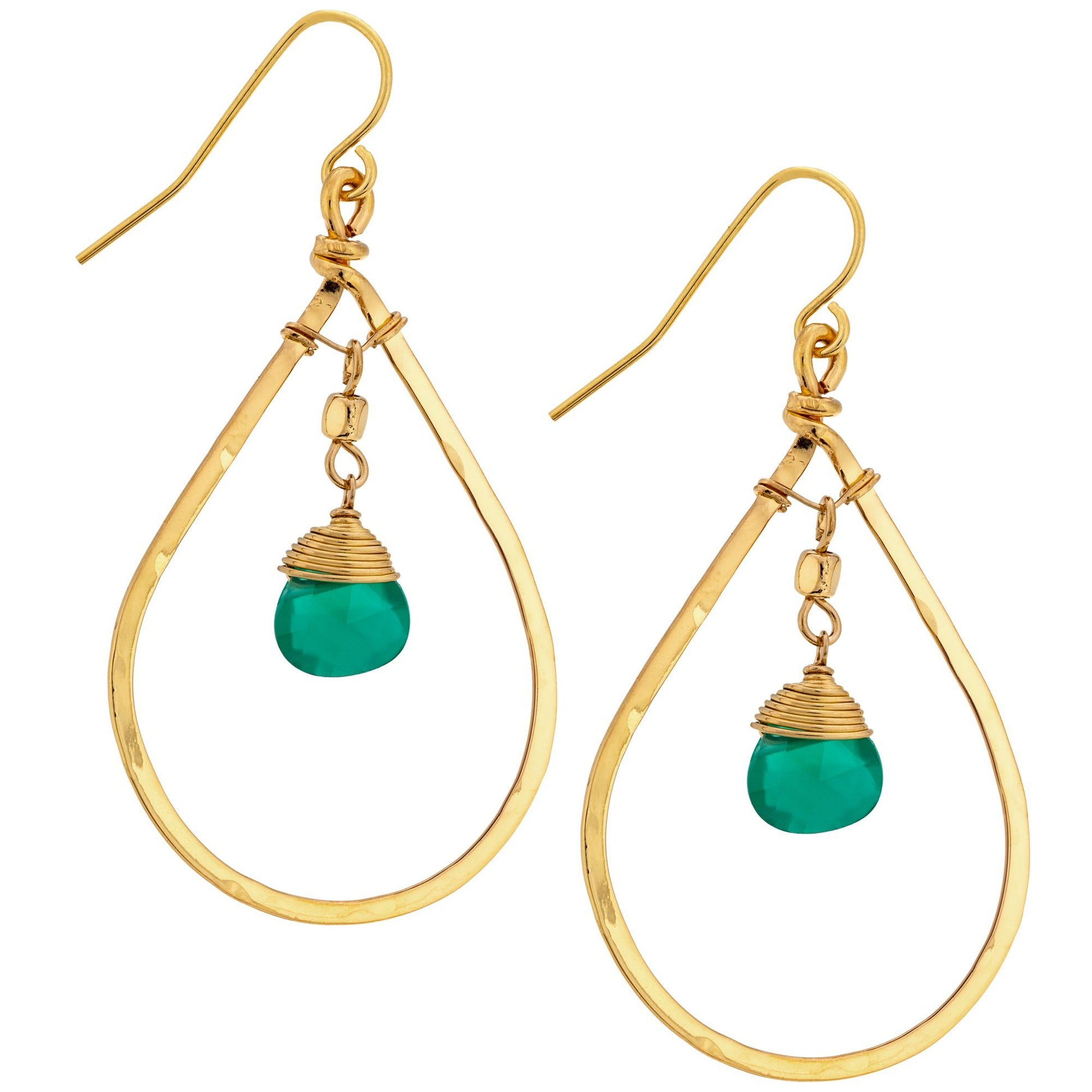 Gemstone Hoop Gold-Filled Earrings