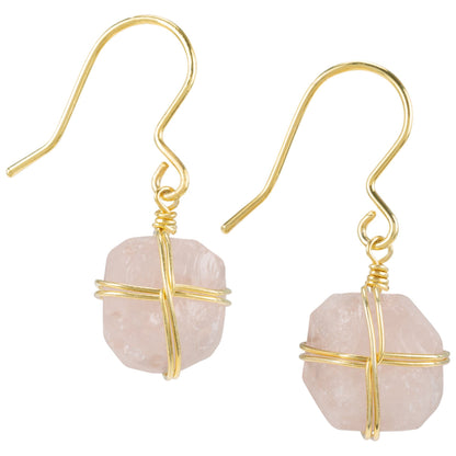 Wrapped Stone Gold-Plated Earrings