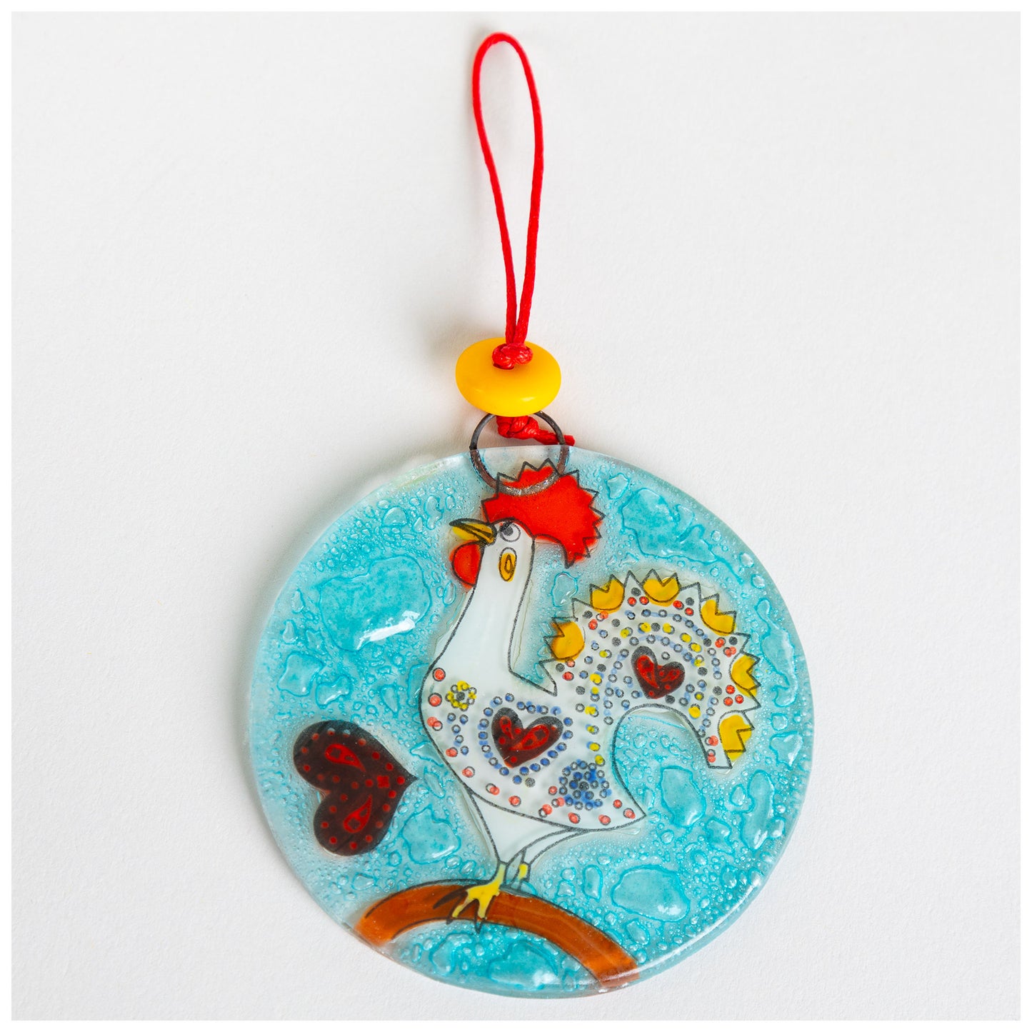 Feathered Friends Recycled Glass Ornament