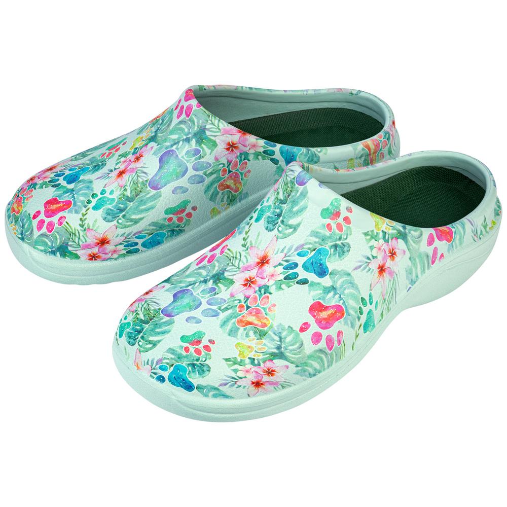 Paw Print Garden Clogs