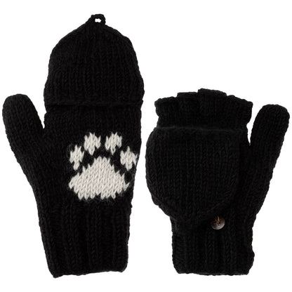 Pawsitively Warm 2-in-1 Wool Fingerless Mittens