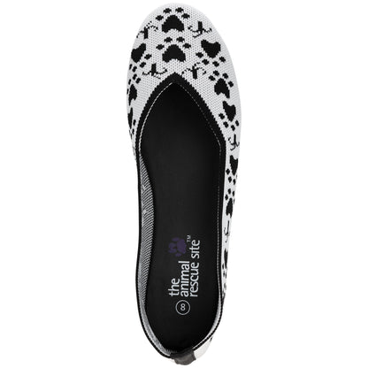 Woven Paw Print Ballet Flats