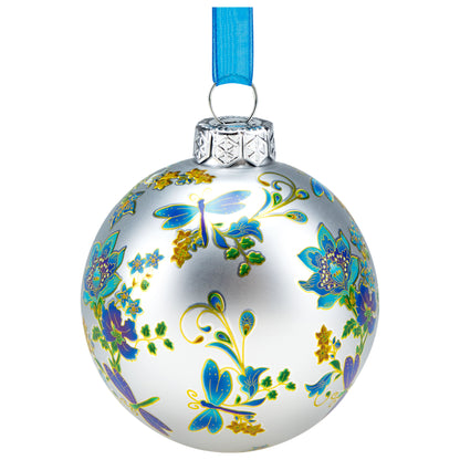 Hues of Blues Glass Ornament