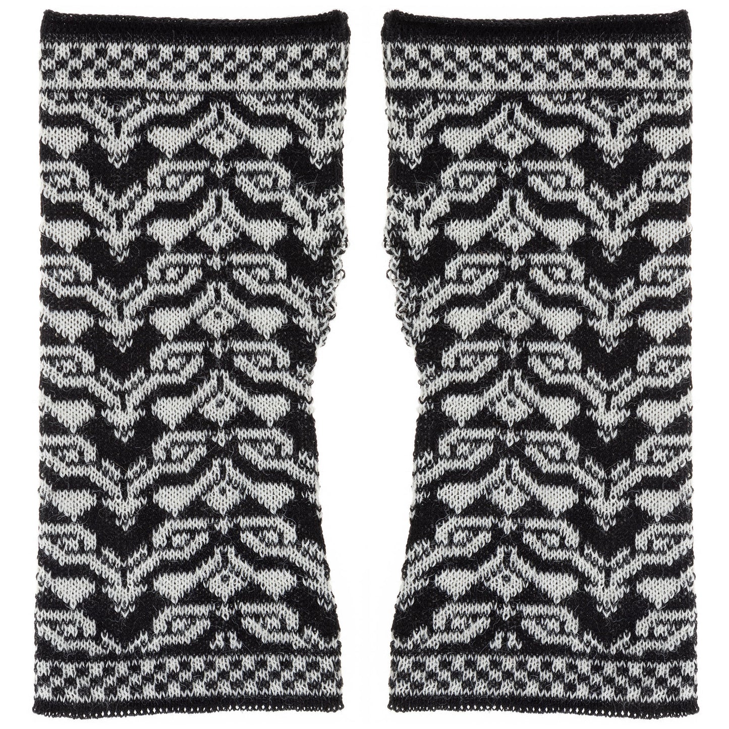 Two-Toned Alpaca Fingerless Mittens