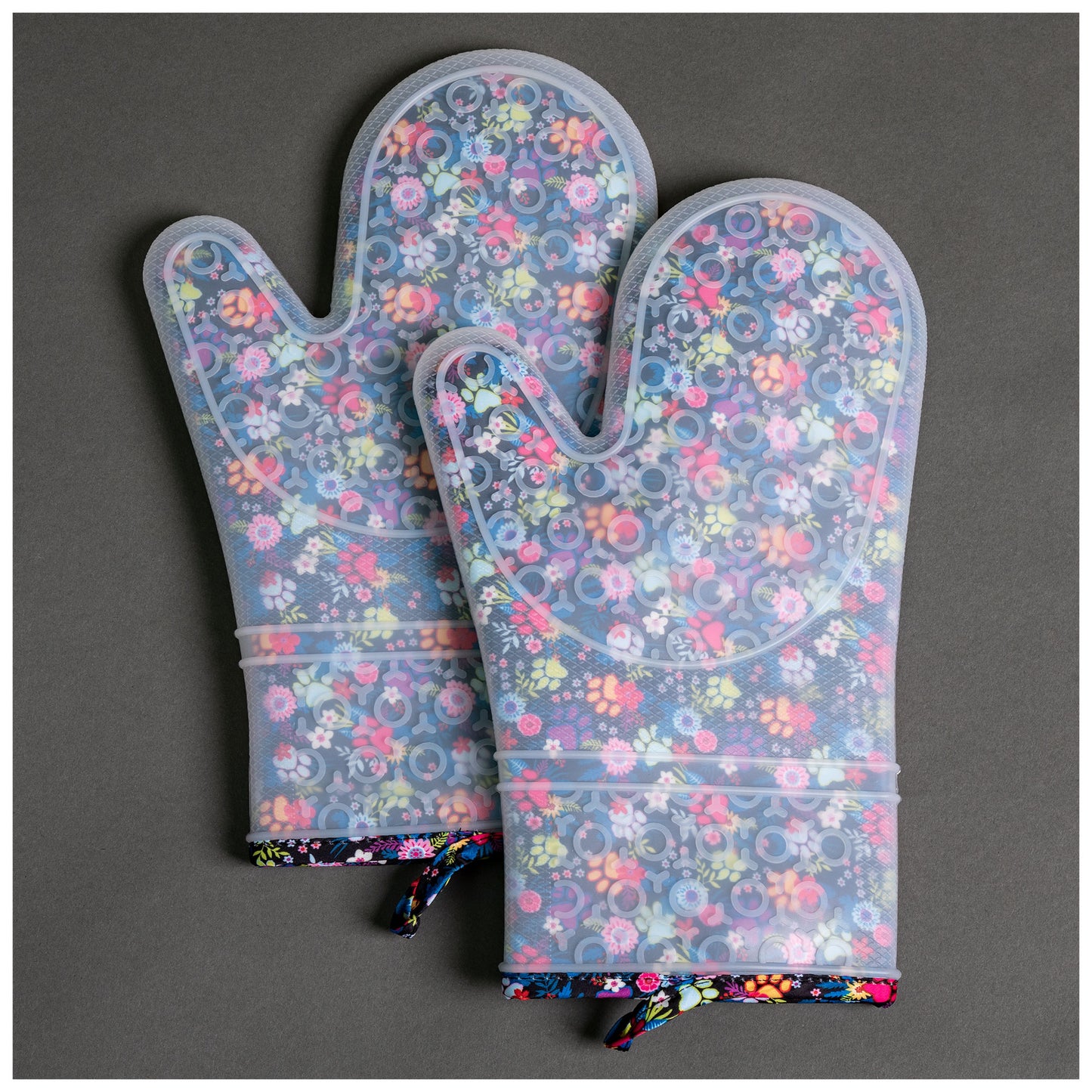 Floral Garden Silicone Oven Mitt Set