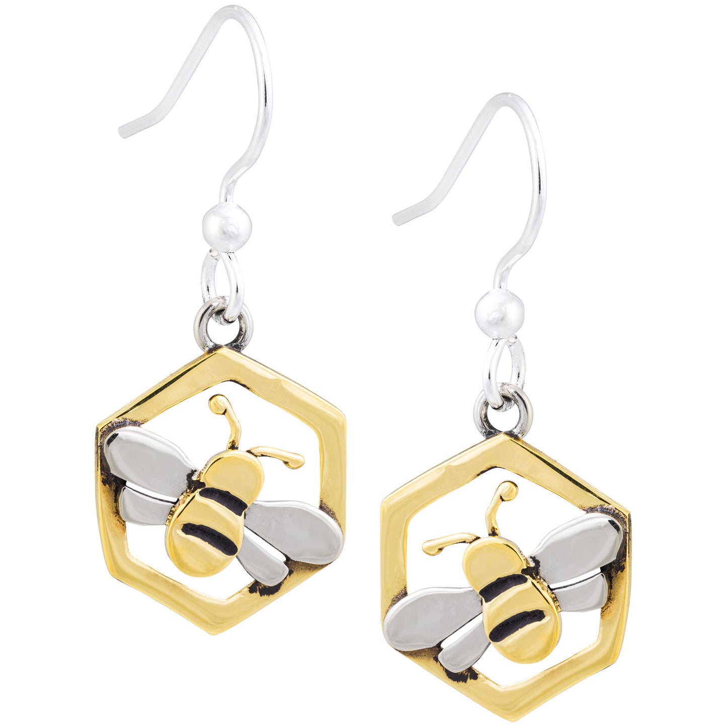 Honey Bee Mixed Metal Earrings