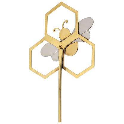 Honeycomb Bee Mixed Metal Plant Stake