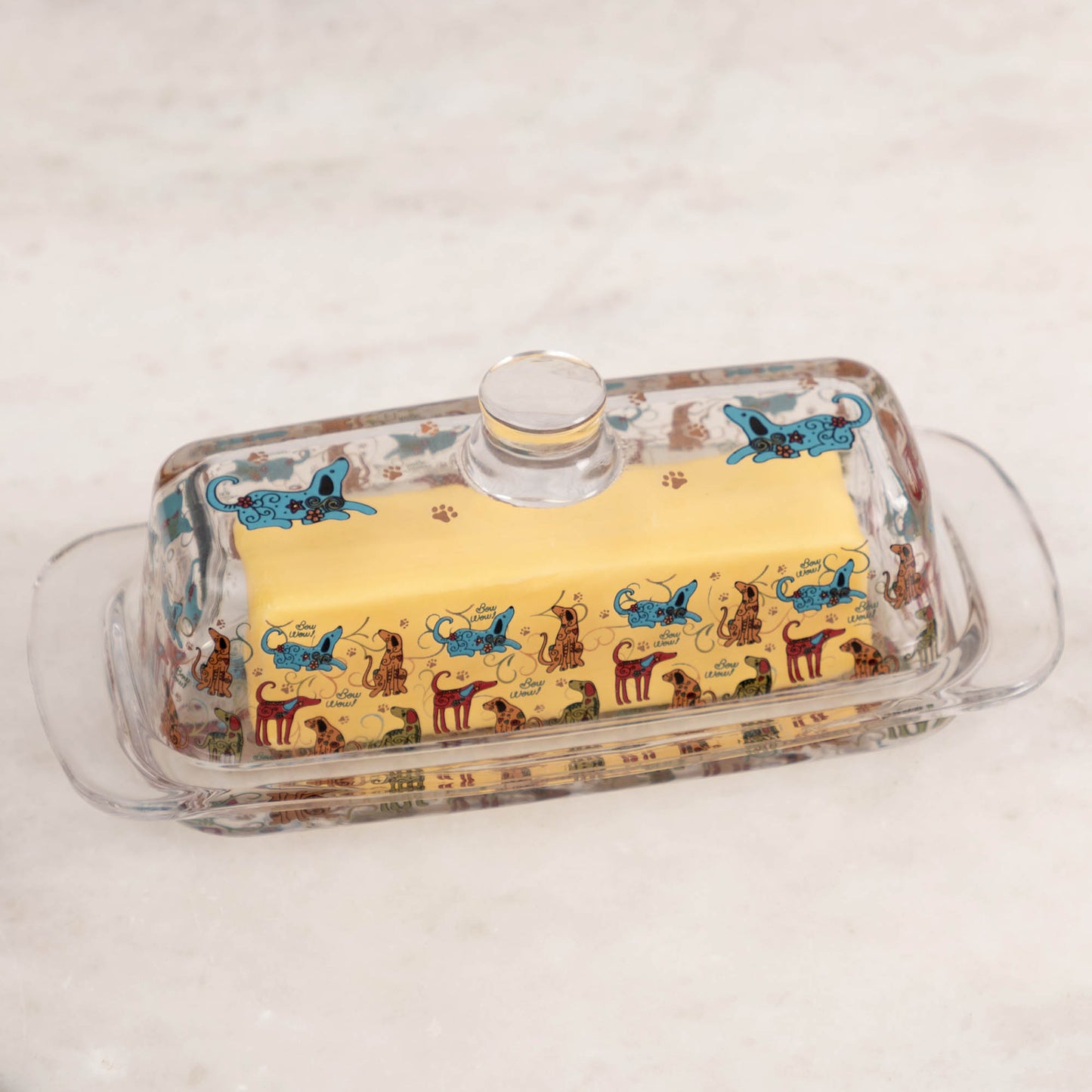 Festival Pet Glass Butter Dish