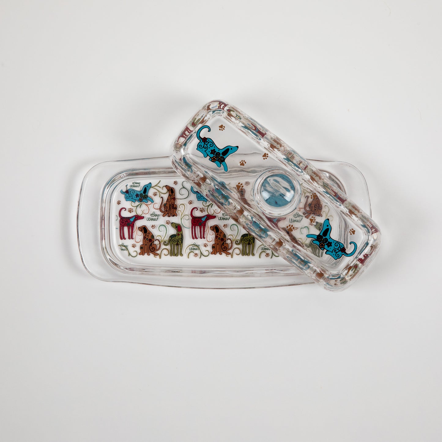 Festival Pet Glass Butter Dish