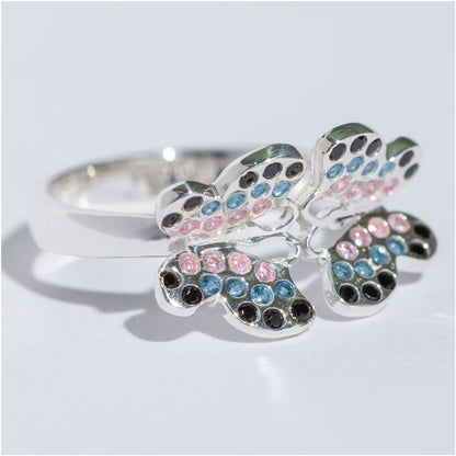 Dazzling Butterflies Sterling Toe Ring