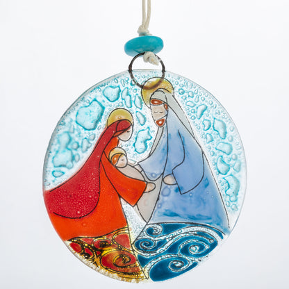 Nativity Recycled Glass Ornament