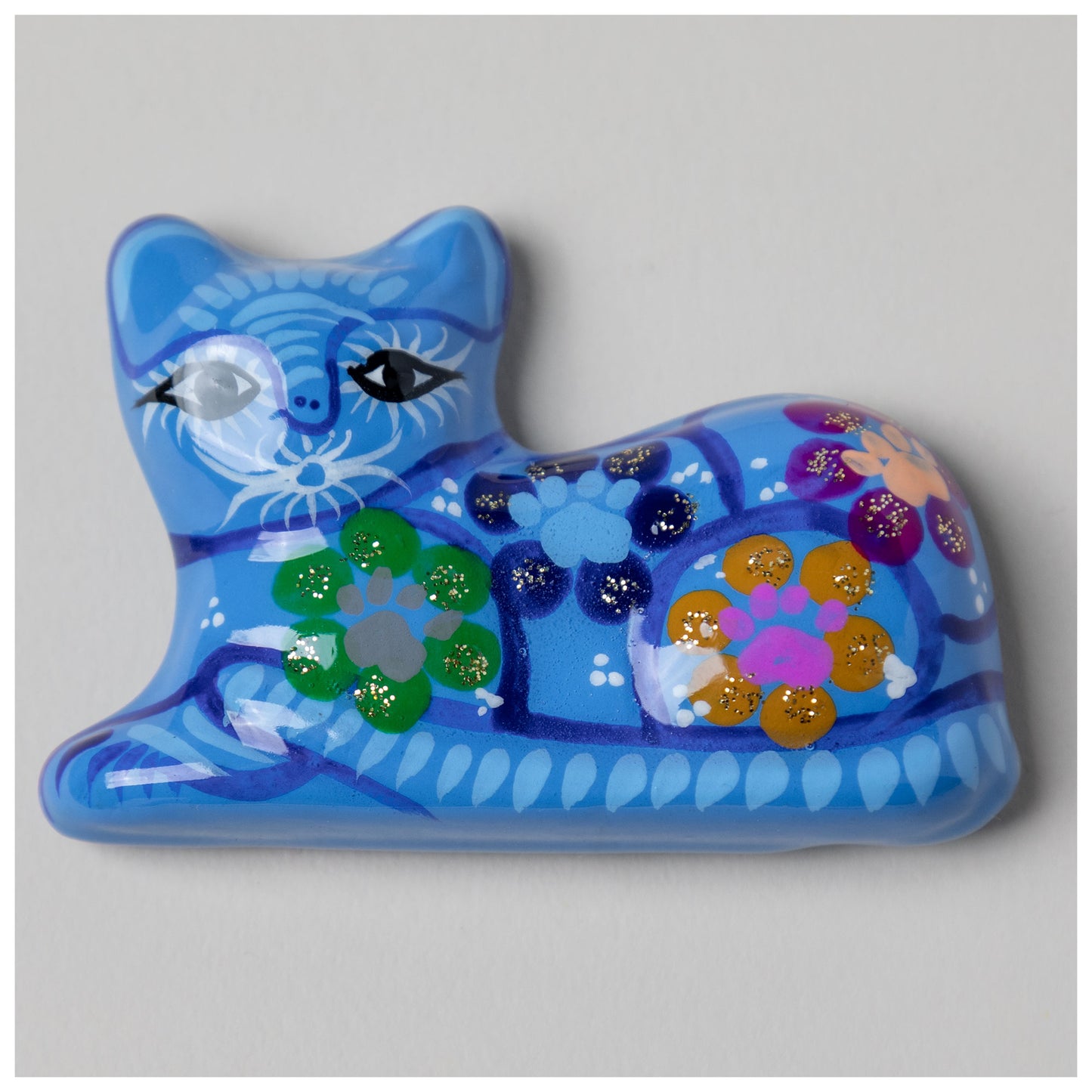 Hand-Painted Ceramic Cat Magnet