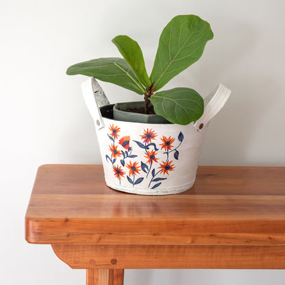 Hand Painted Folklore Recycled Rubber Planter