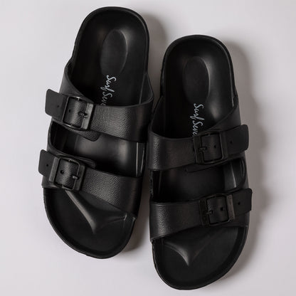 Women's Double Buckle Slide Sandals