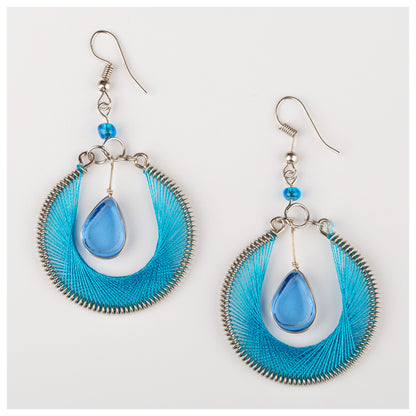 Hand Threaded & Glass Drop Earrings