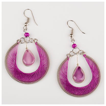 Hand Threaded & Glass Drop Earrings