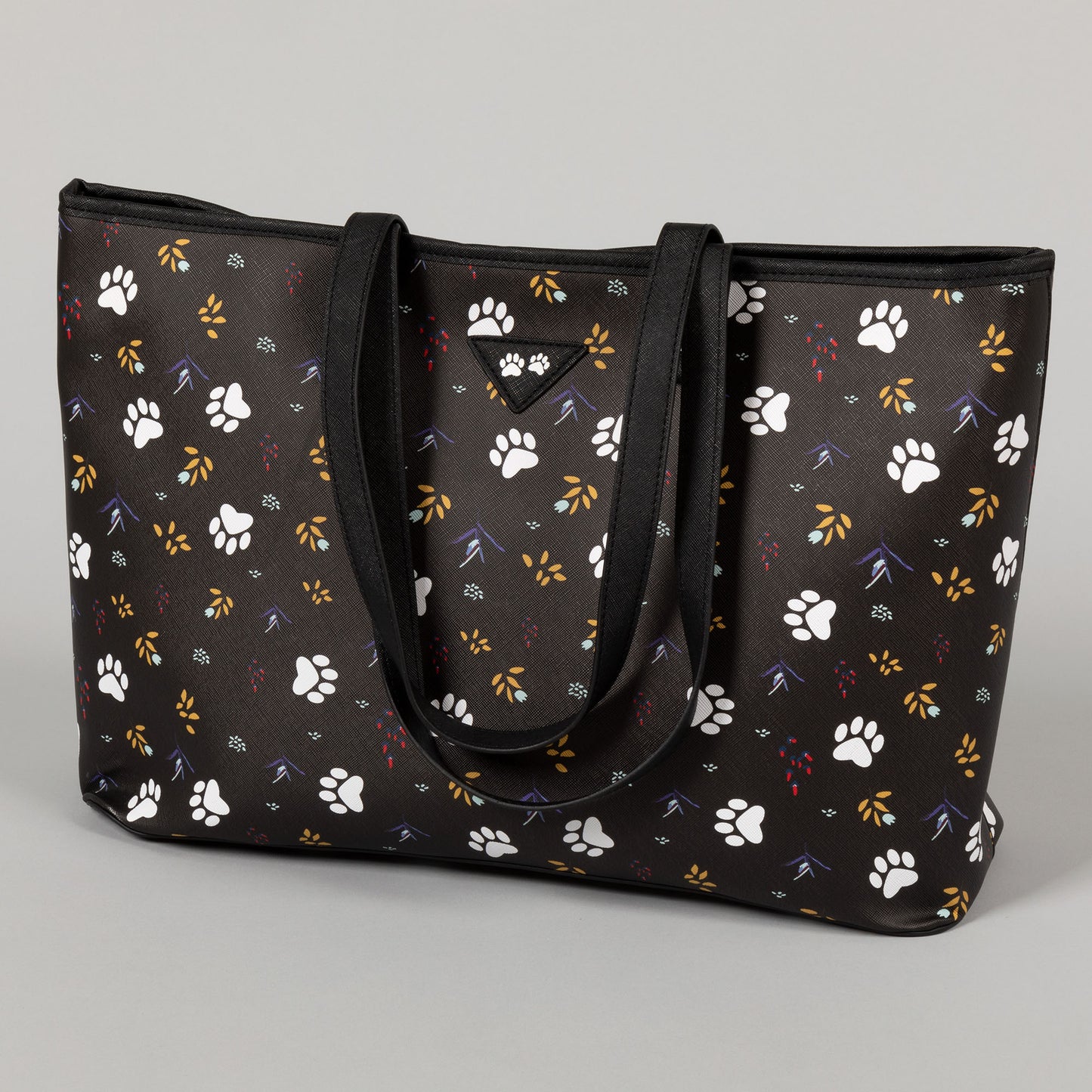 Midnight Floral Paw Print Vegan Handbag