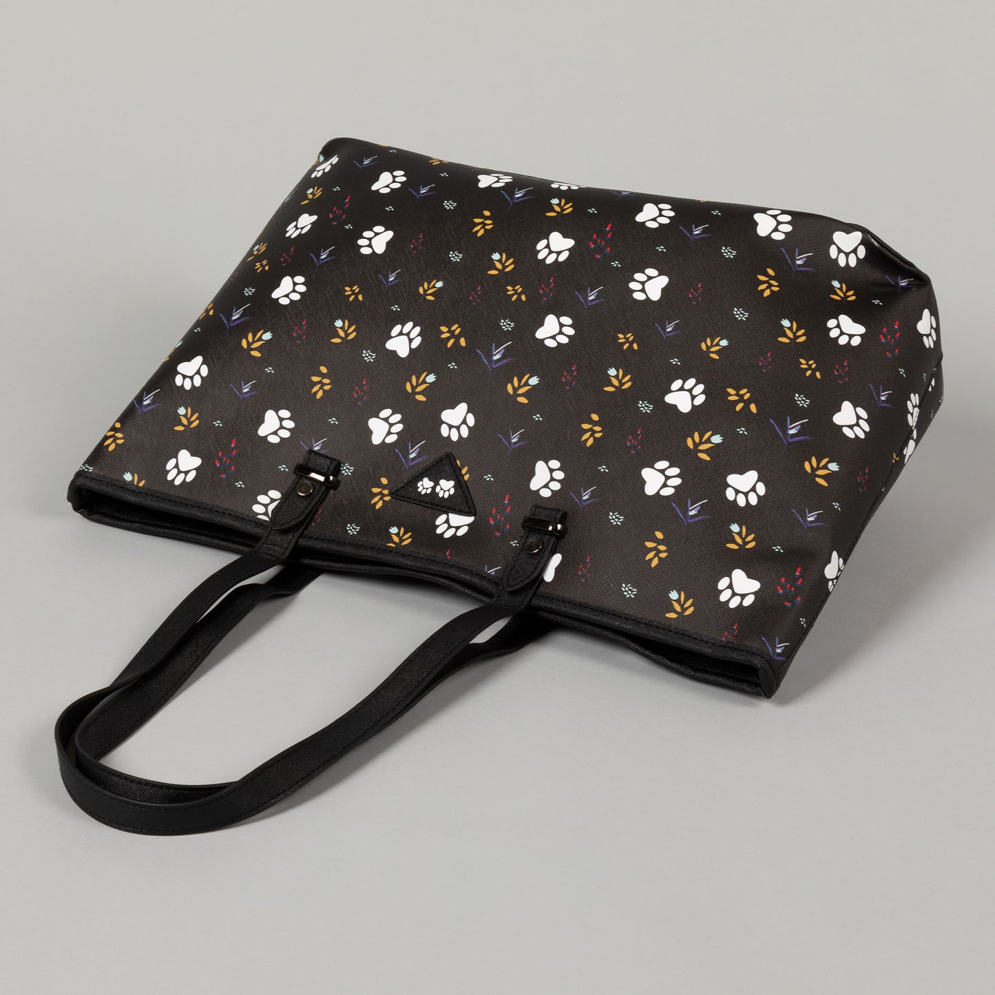 Midnight Floral Paw Print Vegan Handbag