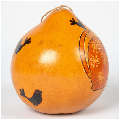 Cat Hand Painted Gourd Birdhouse