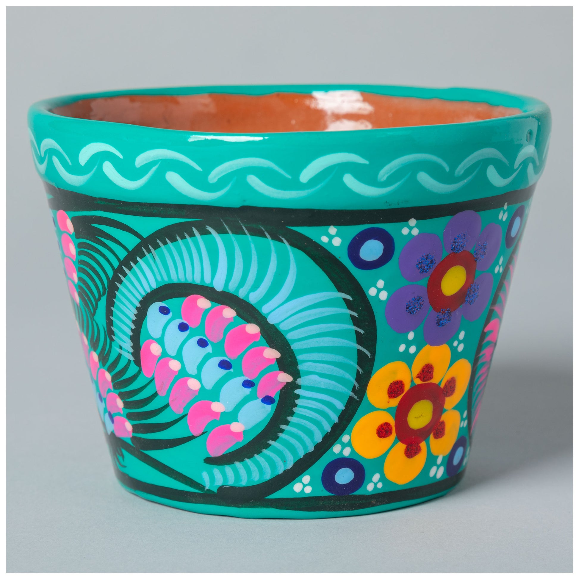 enamel planter pots Fiesta Hand Painted Small Ceramic Planter