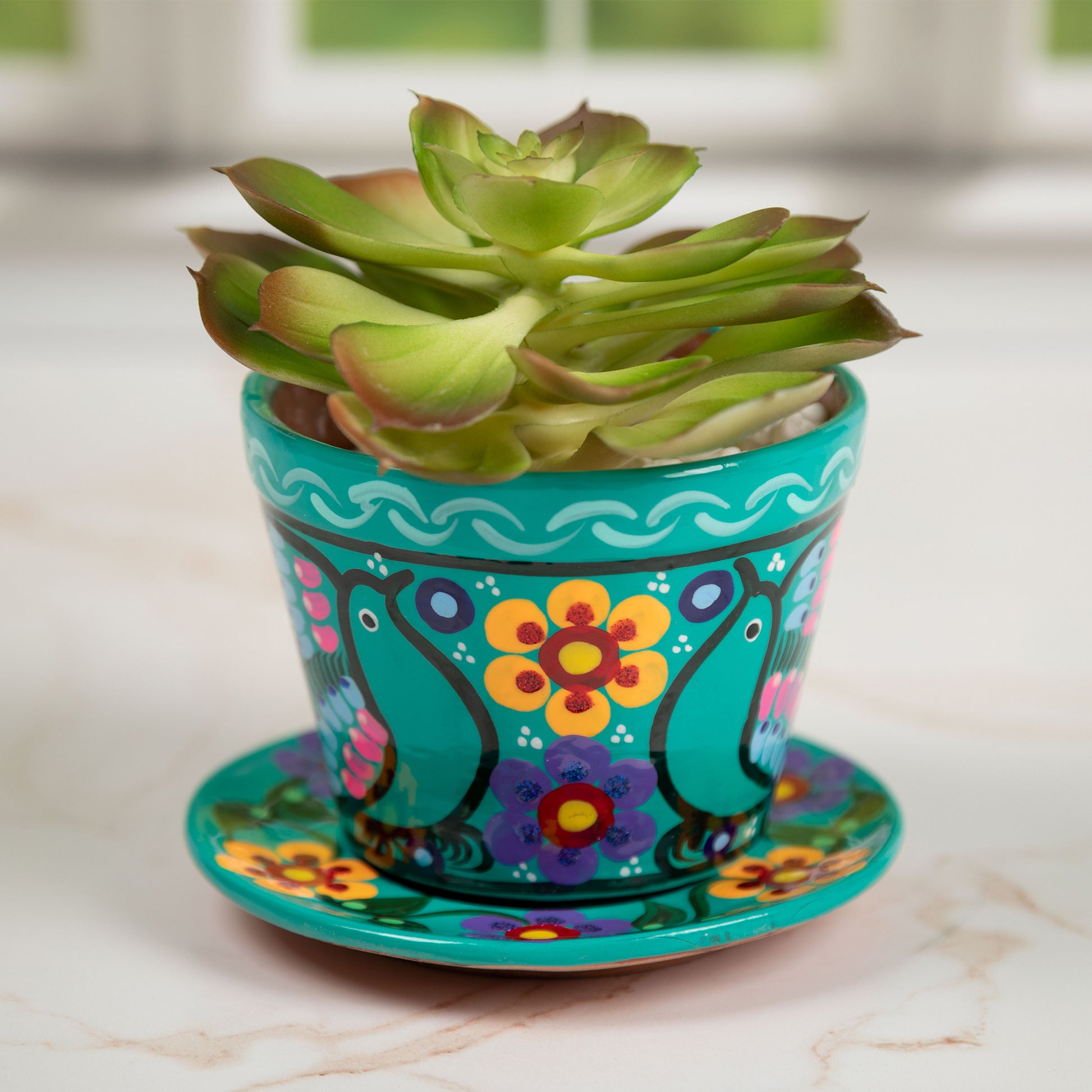 cheap small ceramic flower pots Fiesta Hand Painted Small Ceramic Planter