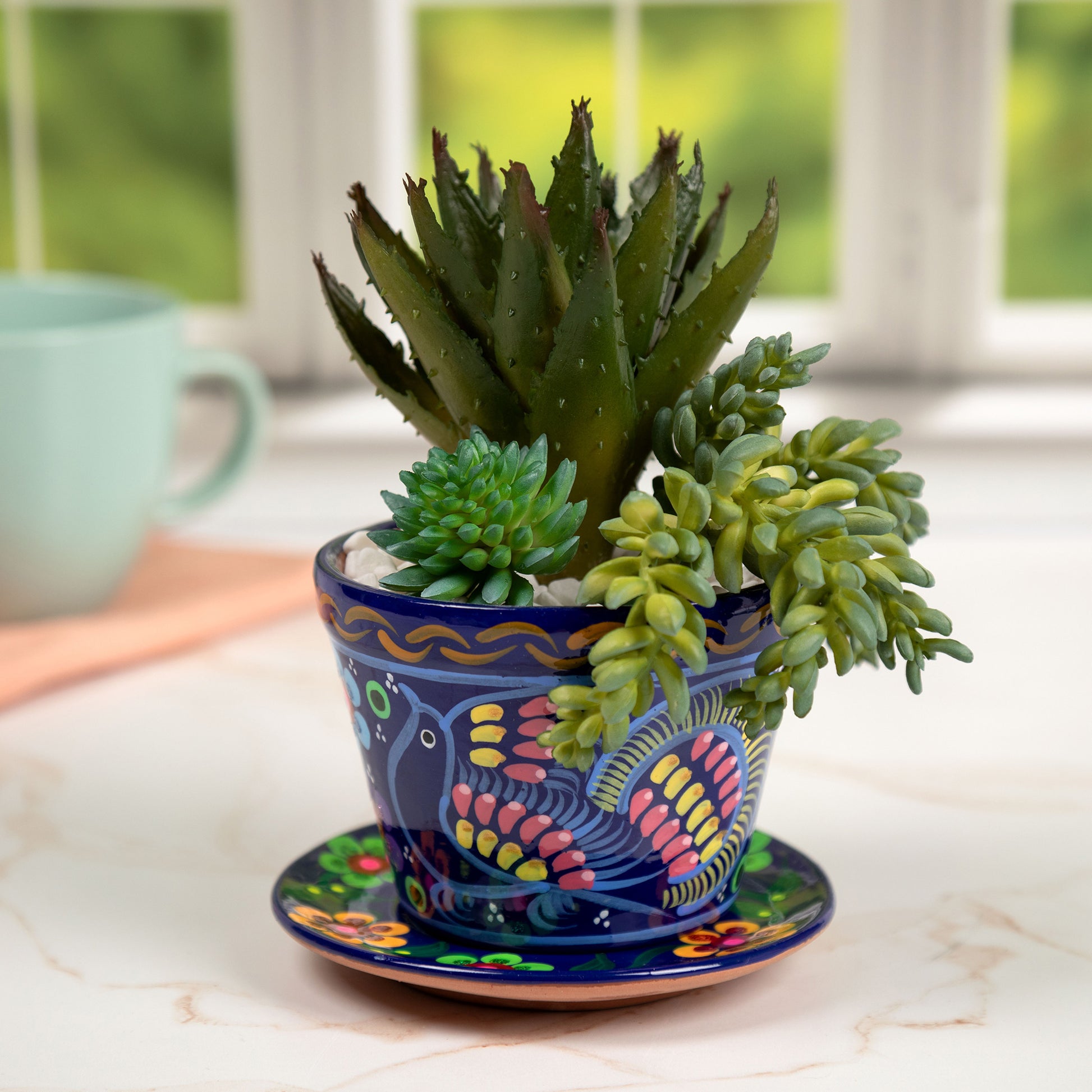 mexican pot plants Fiesta Hand Painted Small Ceramic Planter