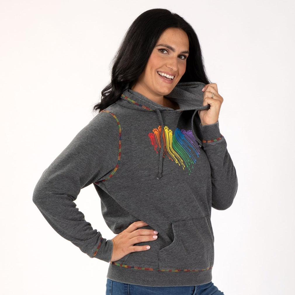 Rainbow Painted Paws Burnout Hoodie