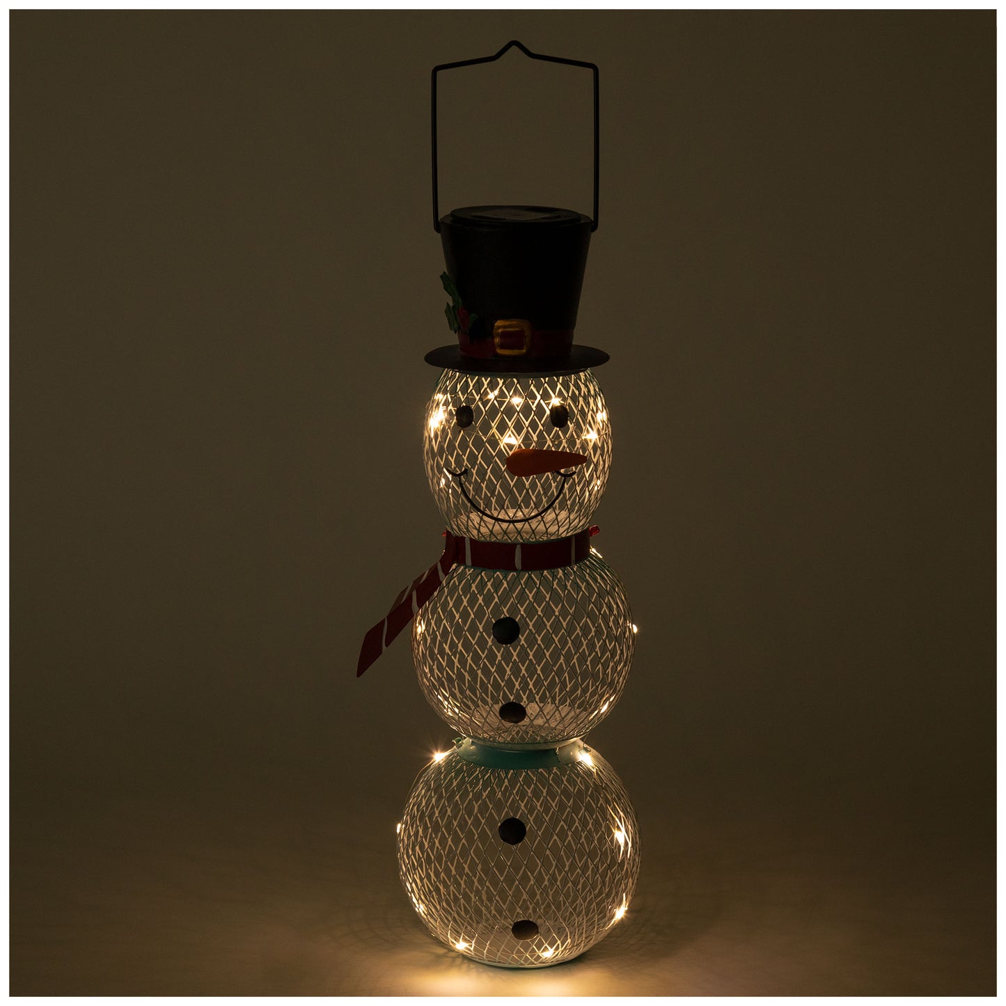 Solar Snowman Mesh Bird Feeder