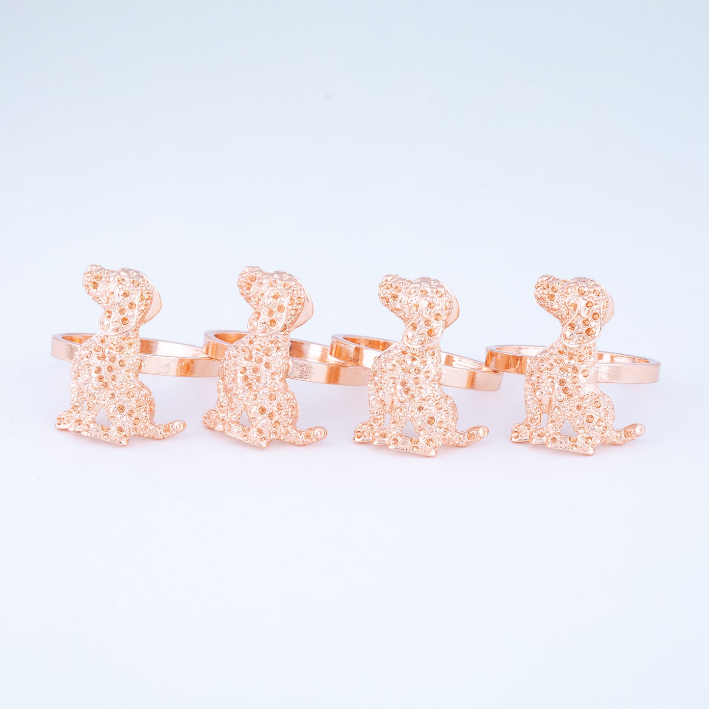 Rose Gold Dog Napkin Holder - Set of 4