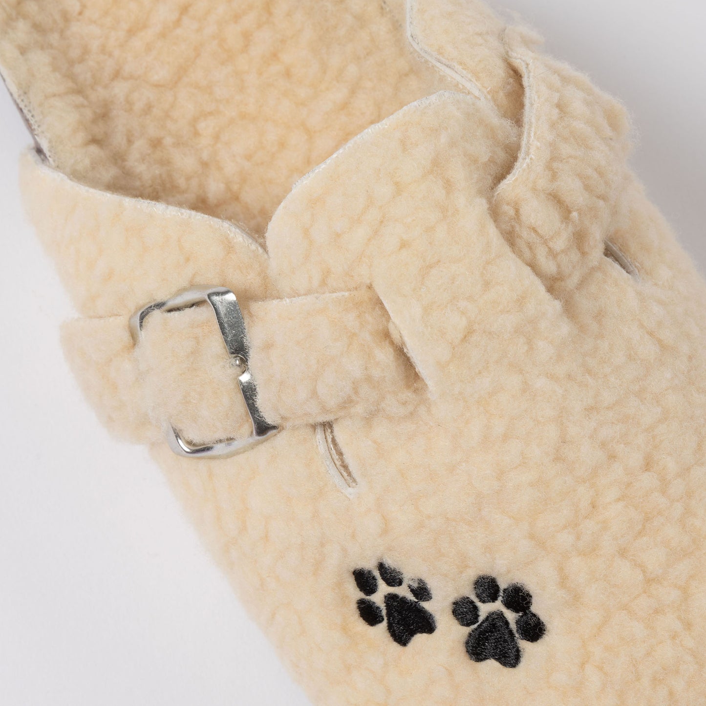 Paw Print Plush Sherpa Fleece Clog Slippers