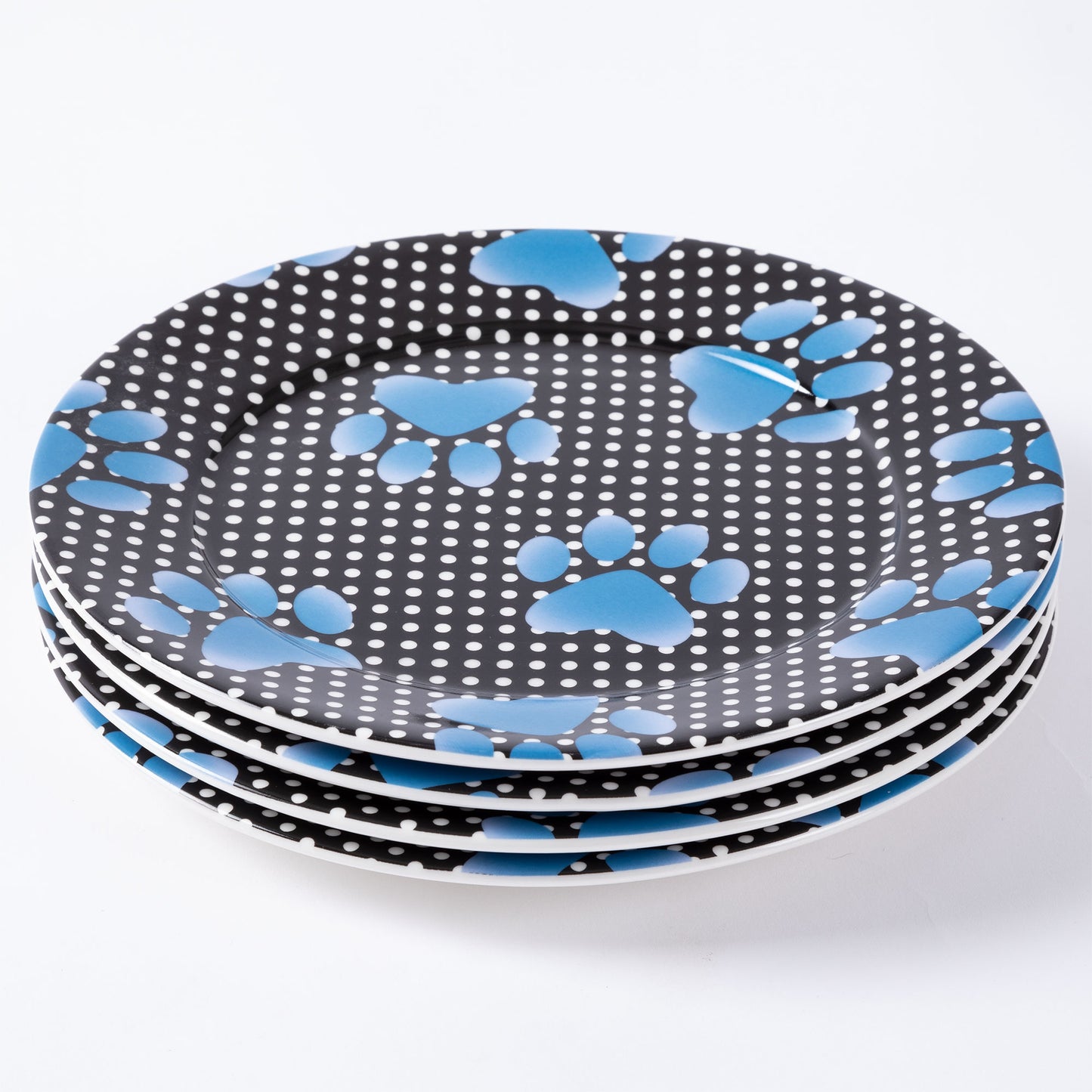 Paw Print Salad Plates - Set of 4