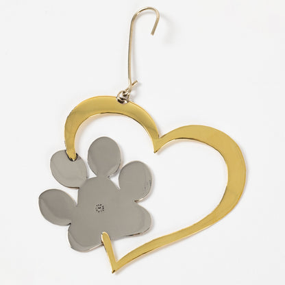 Paw Print In My Heart Mixed Metal Ornament