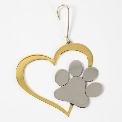 Paw Print In My Heart Mixed Metal Ornament