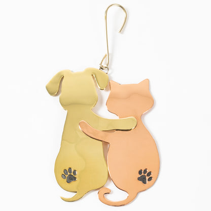 Best Friends with Paws Mixed Metal Ornament