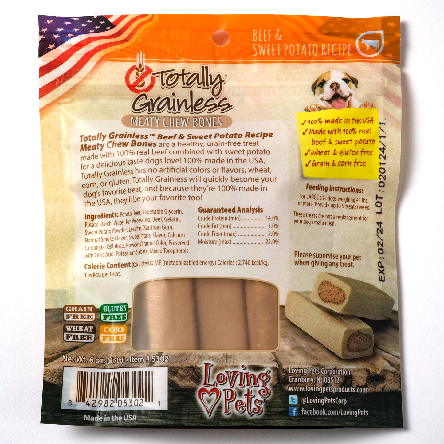 Loving Pets Totally Grainless&reg; Large Beef & Sweet Potato Bones