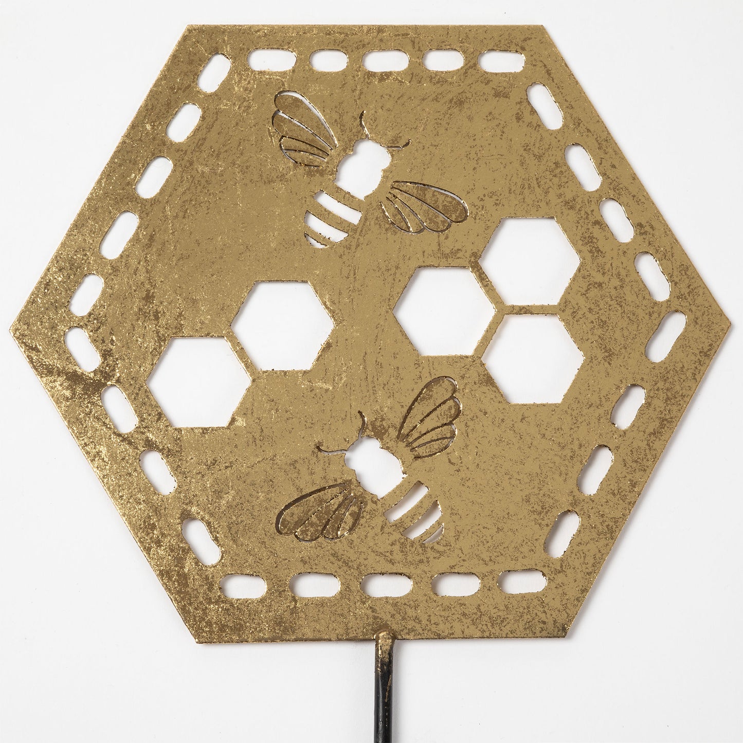 Bees & Honeycomb Gold Laser Cut Garden Stake