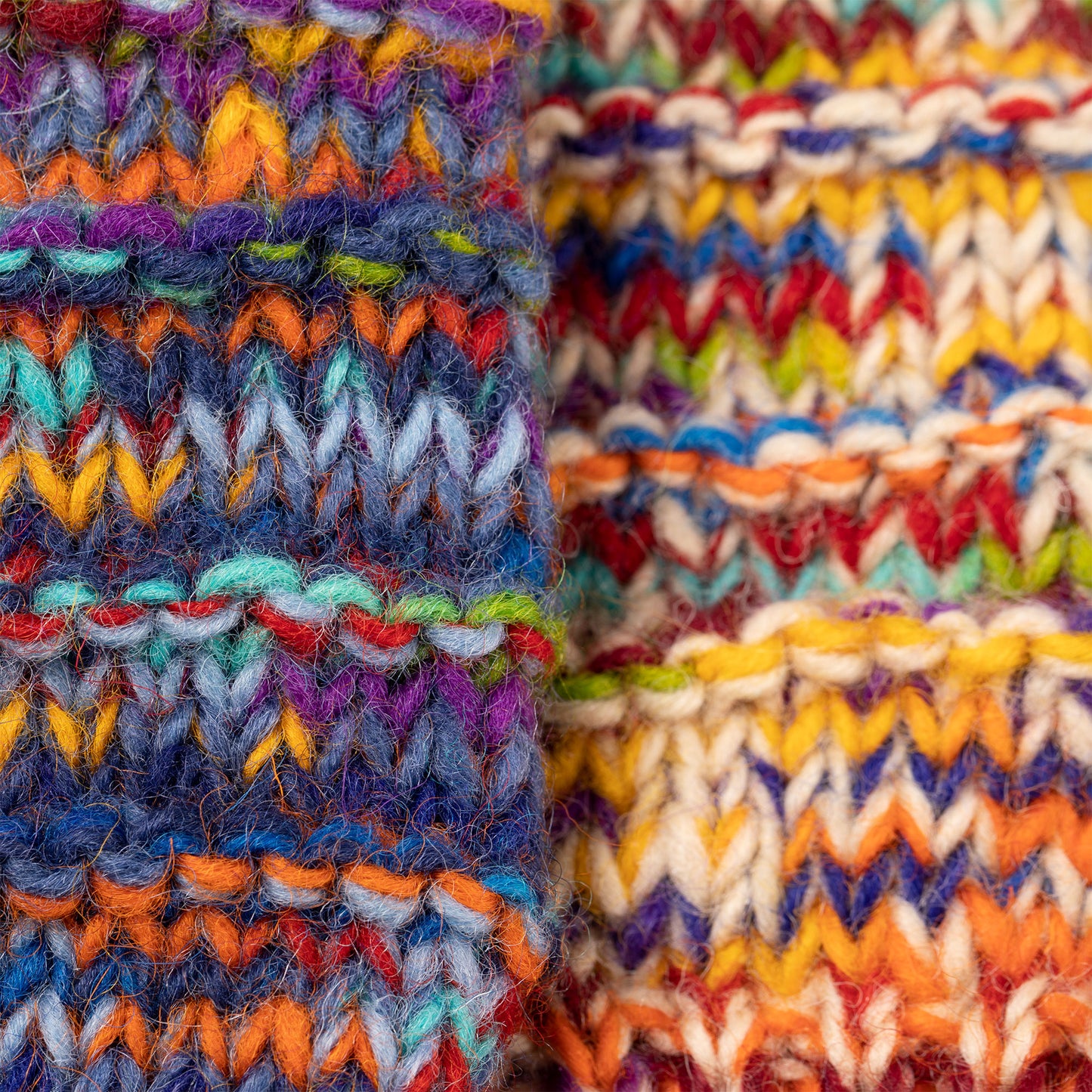 Space-Dye Hand Knit Wool Hand Warmers