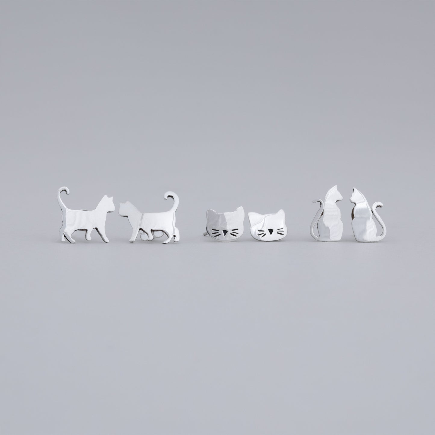 Cat Lovers Post Earrings - set of 3