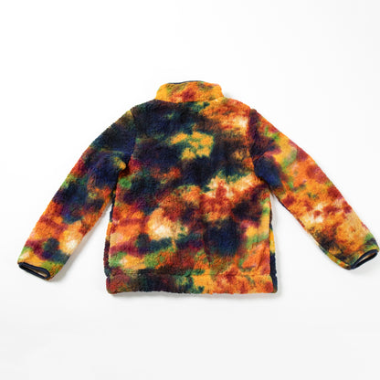 Rainbow Tie-Dye Plush Sherpa Fleece Jacket