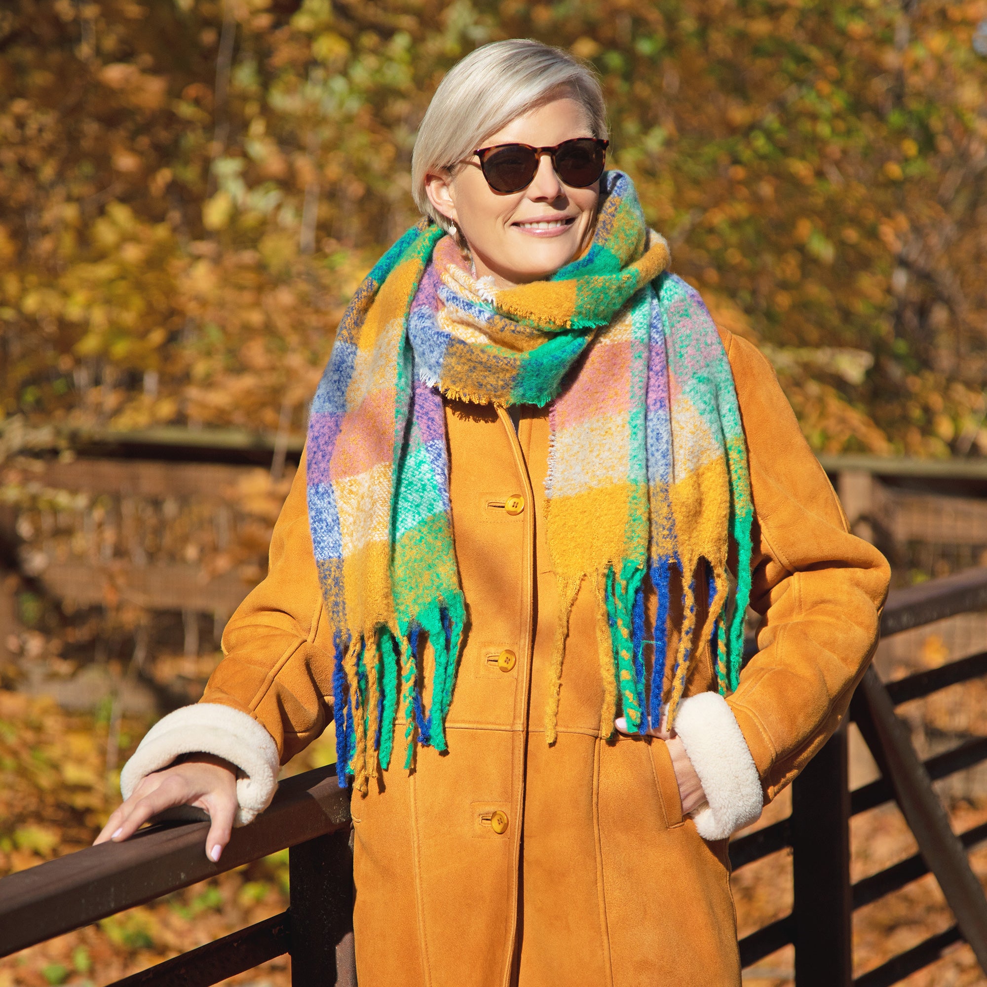 Blocks of Color Chunky Scarf | GreaterGood