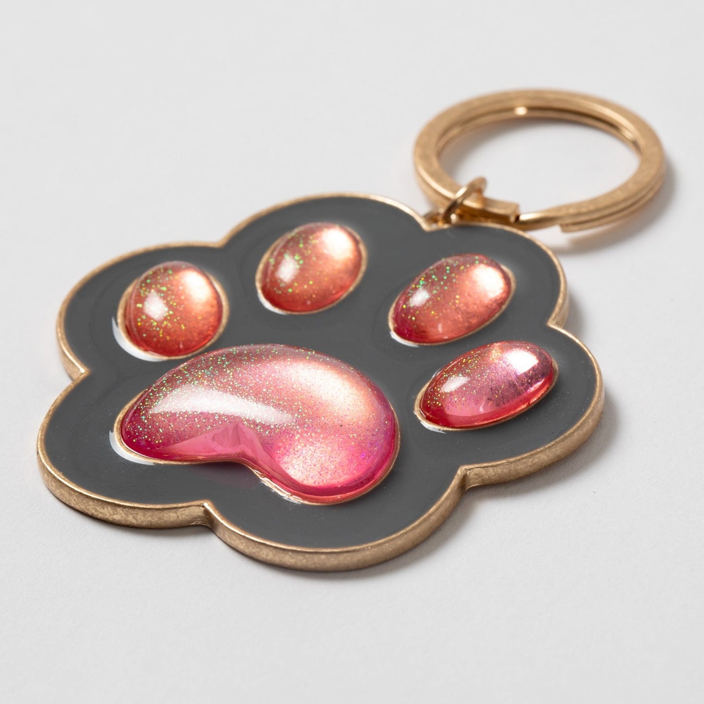 Stay Pawsitive Paw Print Keychain