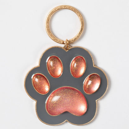 Stay Pawsitive Paw Print Keychain