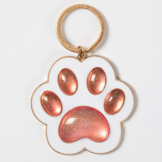 Stay Pawsitive Paw Print Keychain