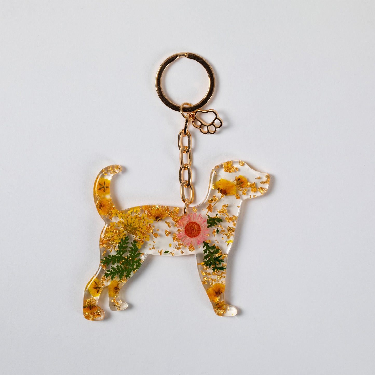 Real Flowers Glamorous Pet Keychain