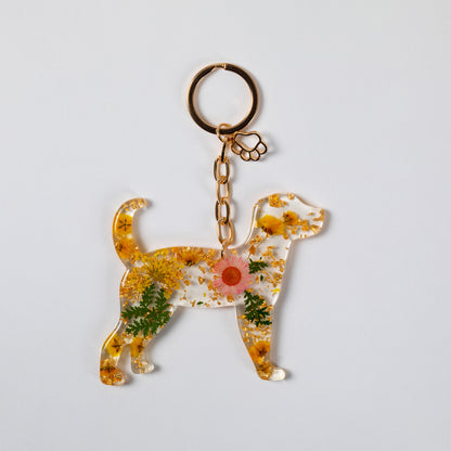 Real Flowers Glamorous Pet Keychain