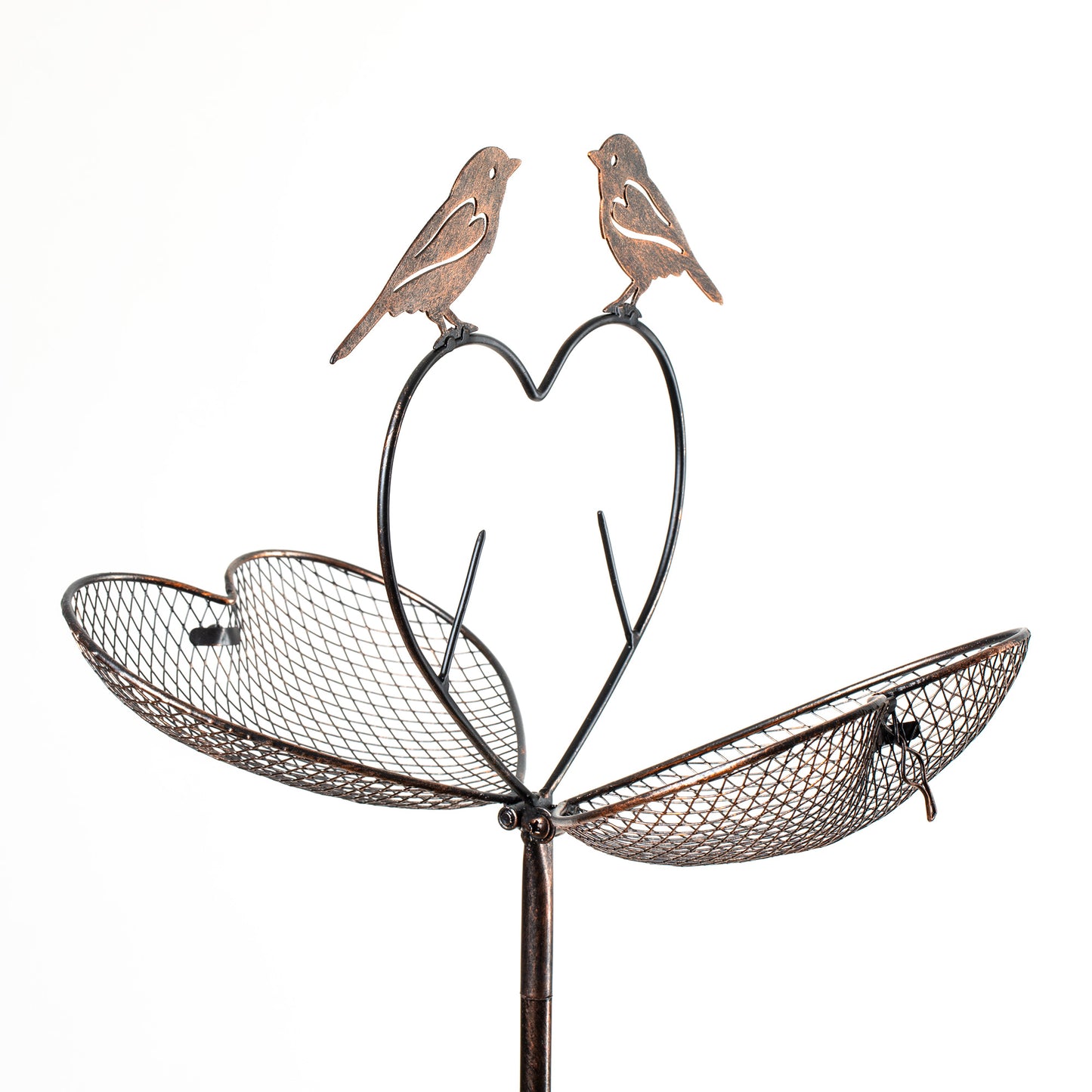 Love Birds Metal Bird Feeder Stake