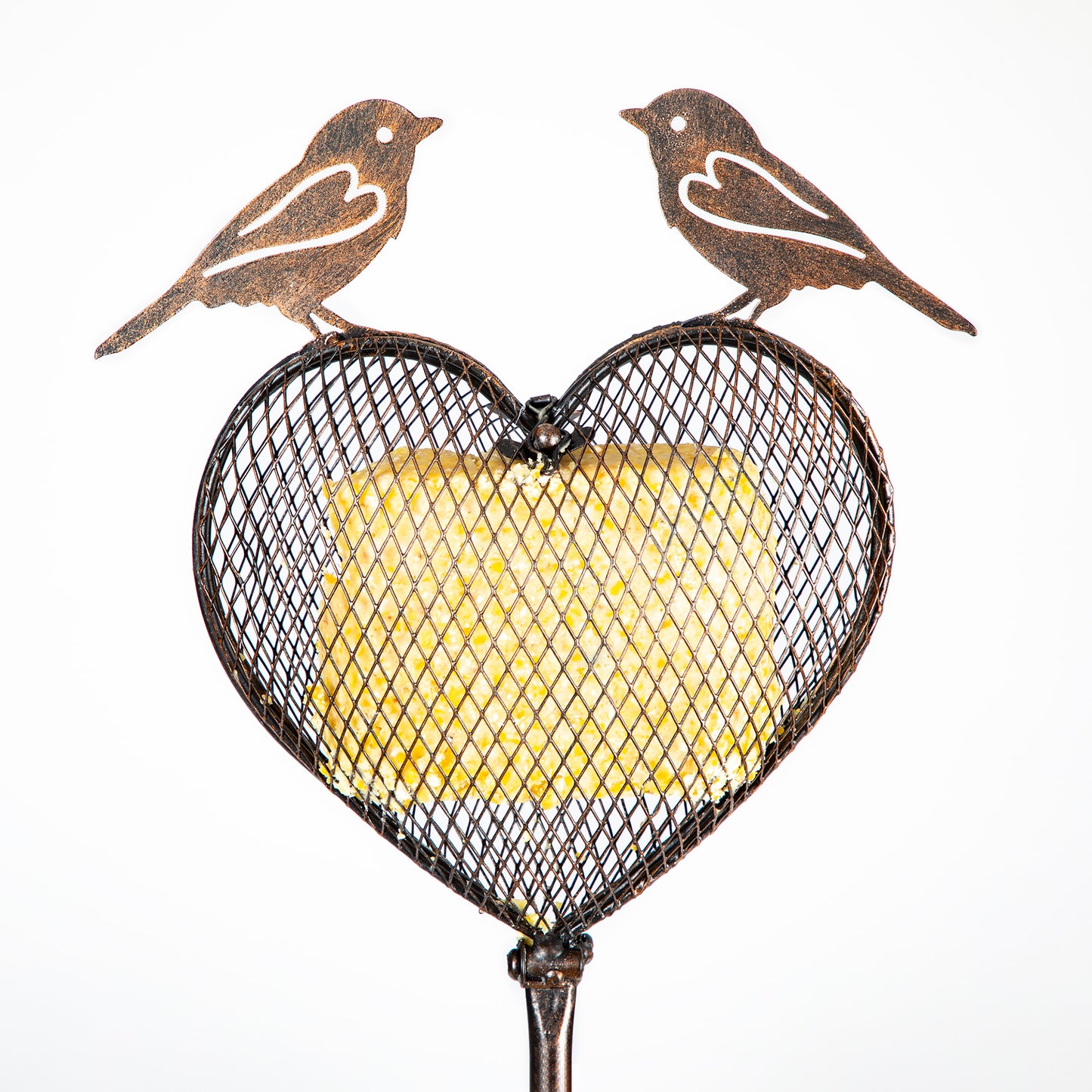 Love Birds Metal Bird Feeder Stake