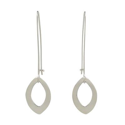 Leaf On Sterling Silver Long Earwire Earring