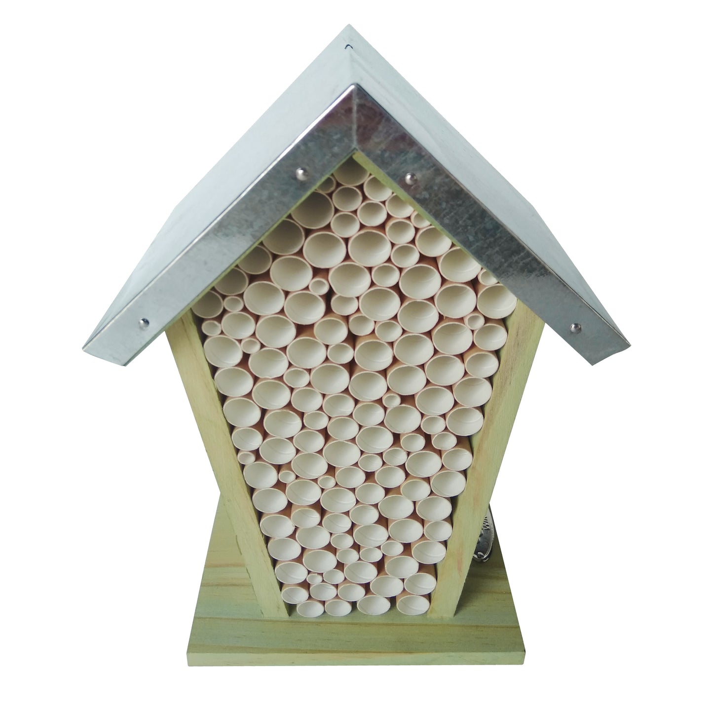 Bee House w/Paper Straws, Wood/Metal