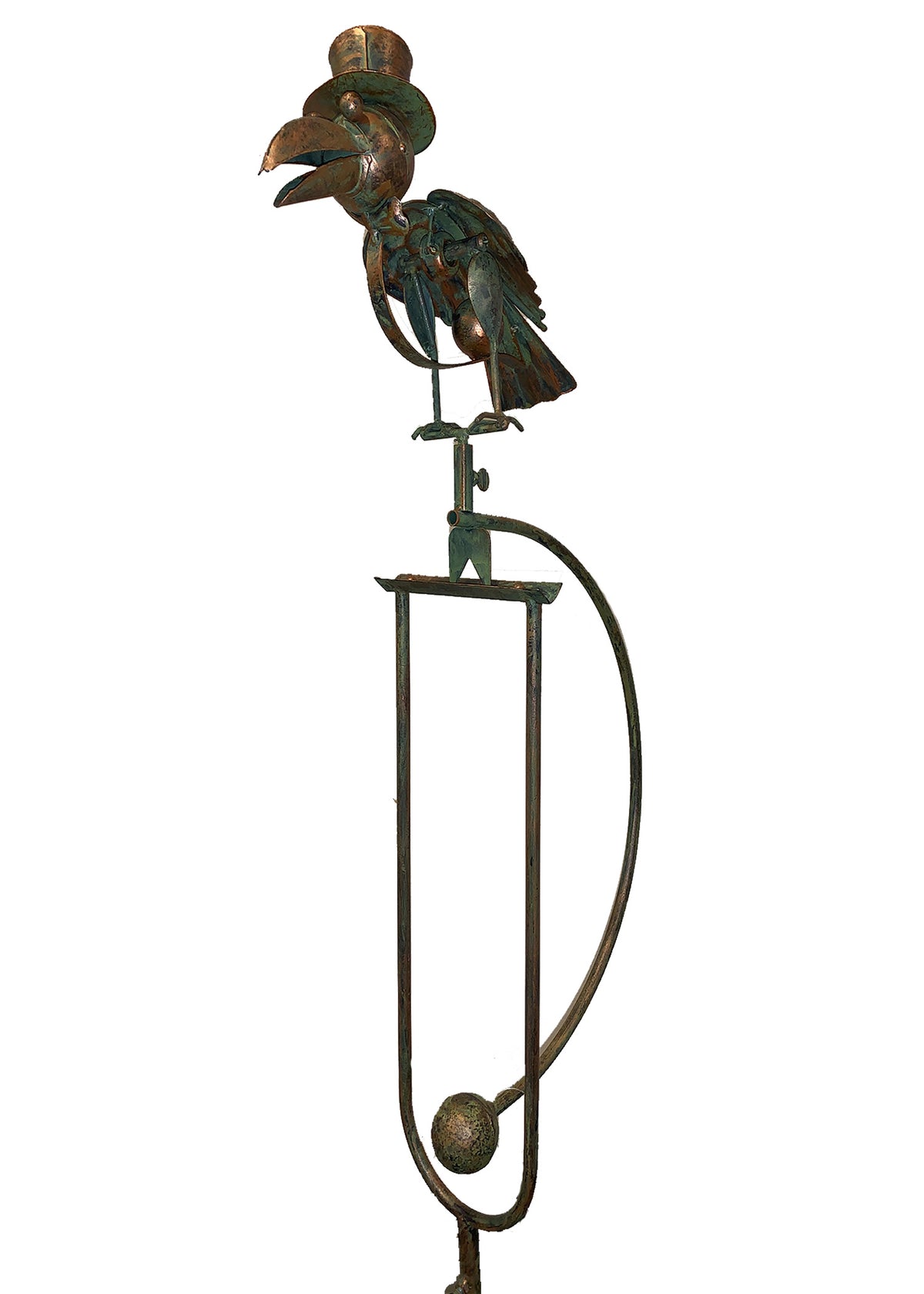 Bird Rocker Tapper Metal Bird Rocker Stake w/Hat | GreaterGood